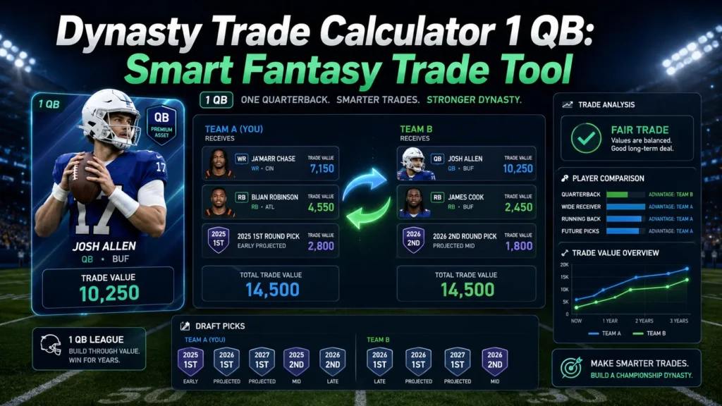 Dynasty Trade Calculator 1 QB: Smart Fantasy Trade Tool